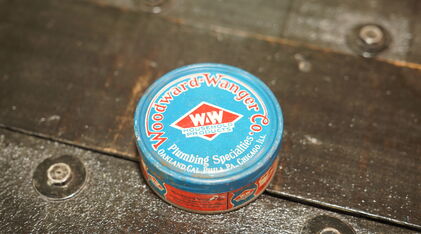 画像37445：Vintage Tin can Woodward wanger/ビンテージ 収納 缶#g170