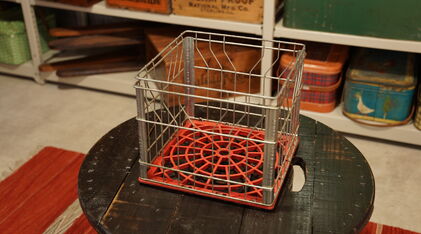 画像37797：Vintage Wire basket box/ビンテージ 収納 ワイヤーバスケットボックス#g172