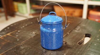 画像37799：Vintage Enamel pot/ビンテージ 琺瑯 ポット#g183
